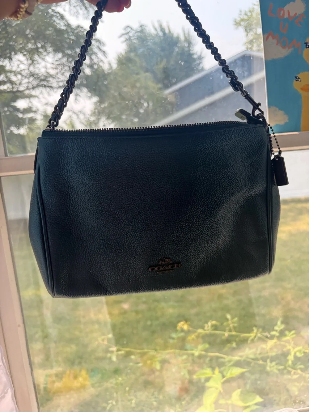 Coach Teal Leather Shoulder Bag